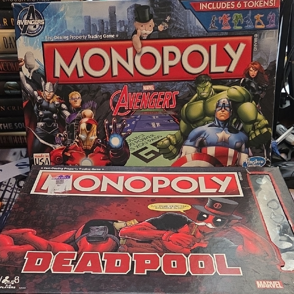 Monopoly Deadpool & Avengers 2 Game Bundle Hulk Missing - Hasbro